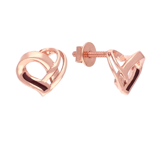 Golden Heart 18 kt Ivy Rose Gold Earrings-JA746B