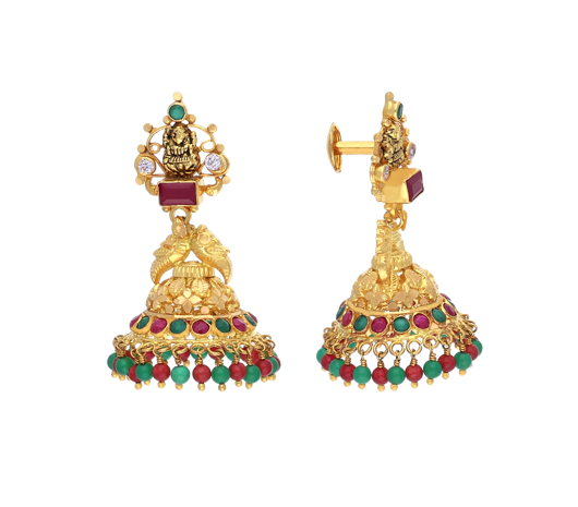 Colourful stone detai Designer Gold Jhumka-JAFP7A