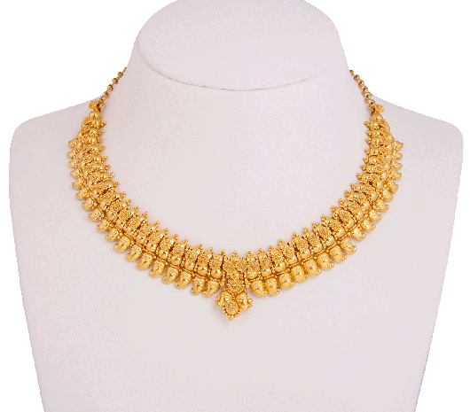 Golden Mango Motif Gold Necklace-JA5YZ0