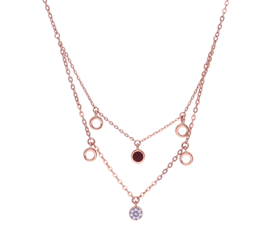 Enchanting 18 kt Ivy Rose Gold Necklace-JABQY1