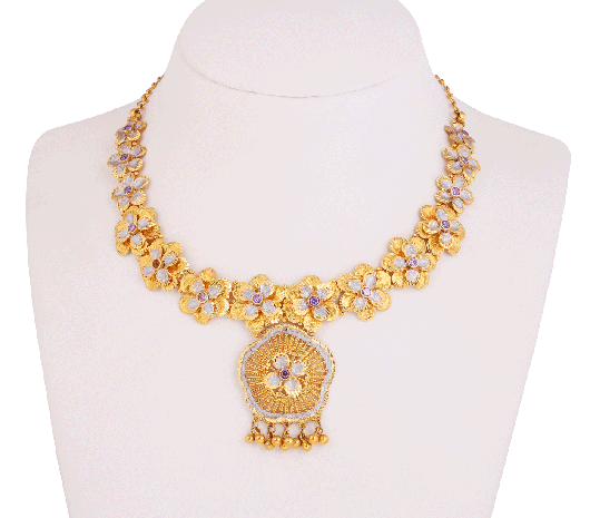 Blooming Elegance Gold Necklace-JAHIZS