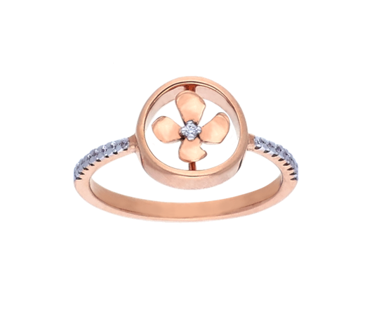 Floral themed 18 kt Ivy Rose Gold Ring-JAF29E