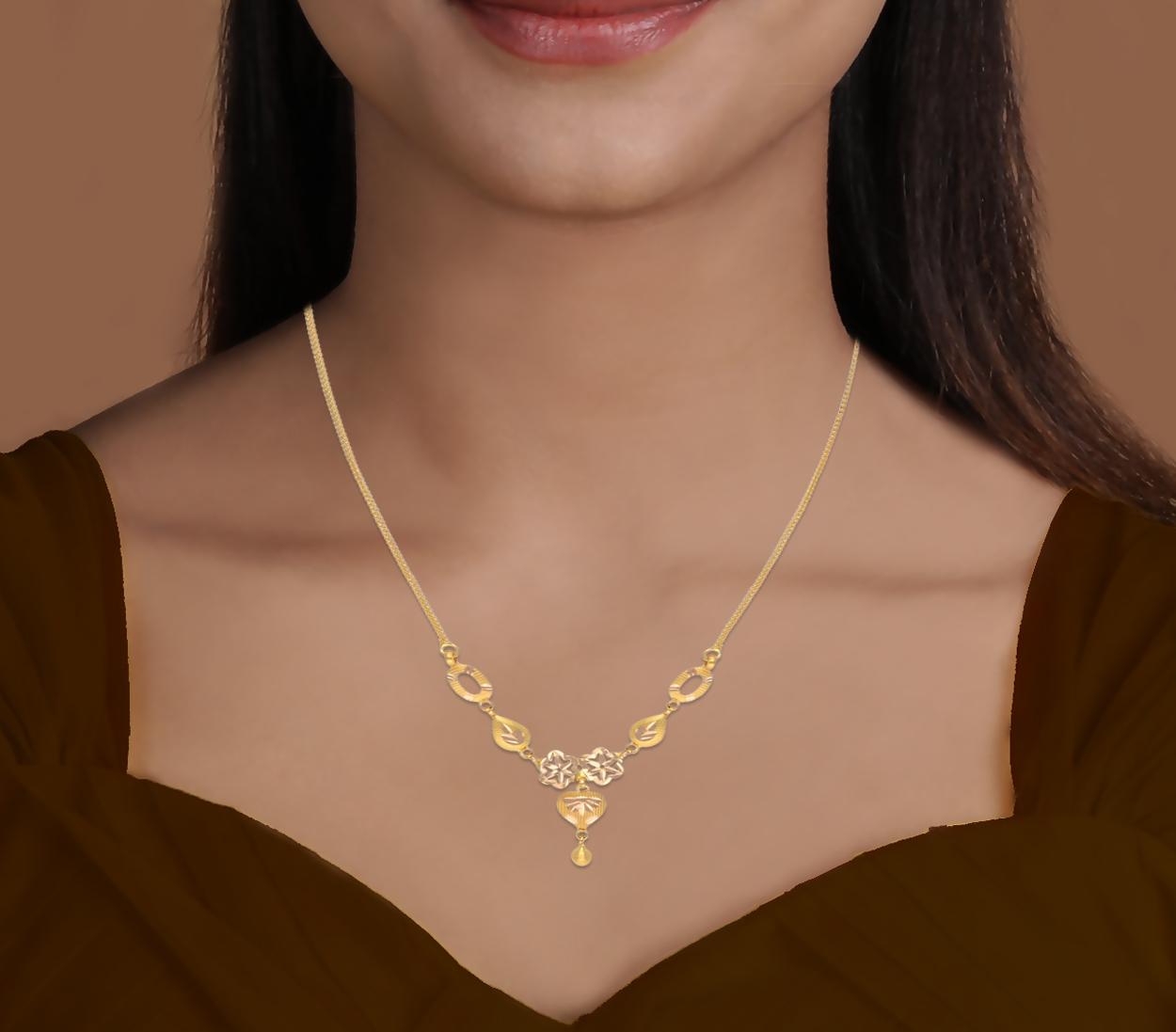 Designer light weight gold necklace fashion